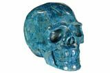 Polished, Bright Blue Apatite Skull #108198-1
